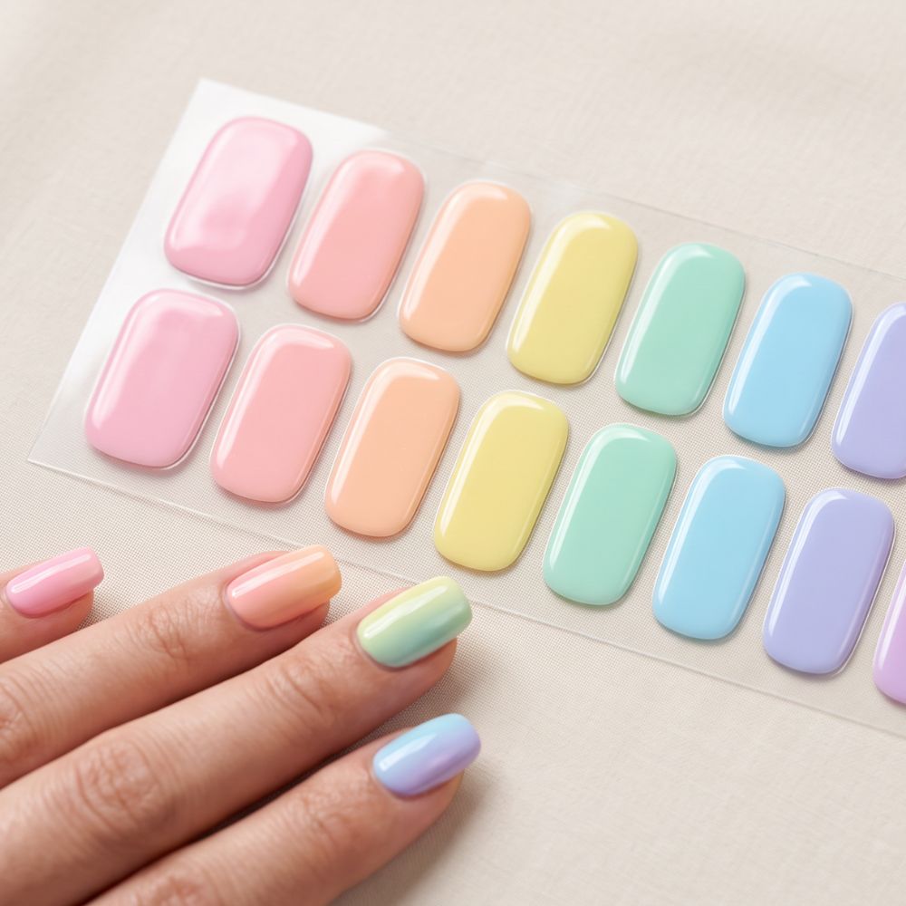 Stickers de uñas Pastel Rainbow de Easy Nailz